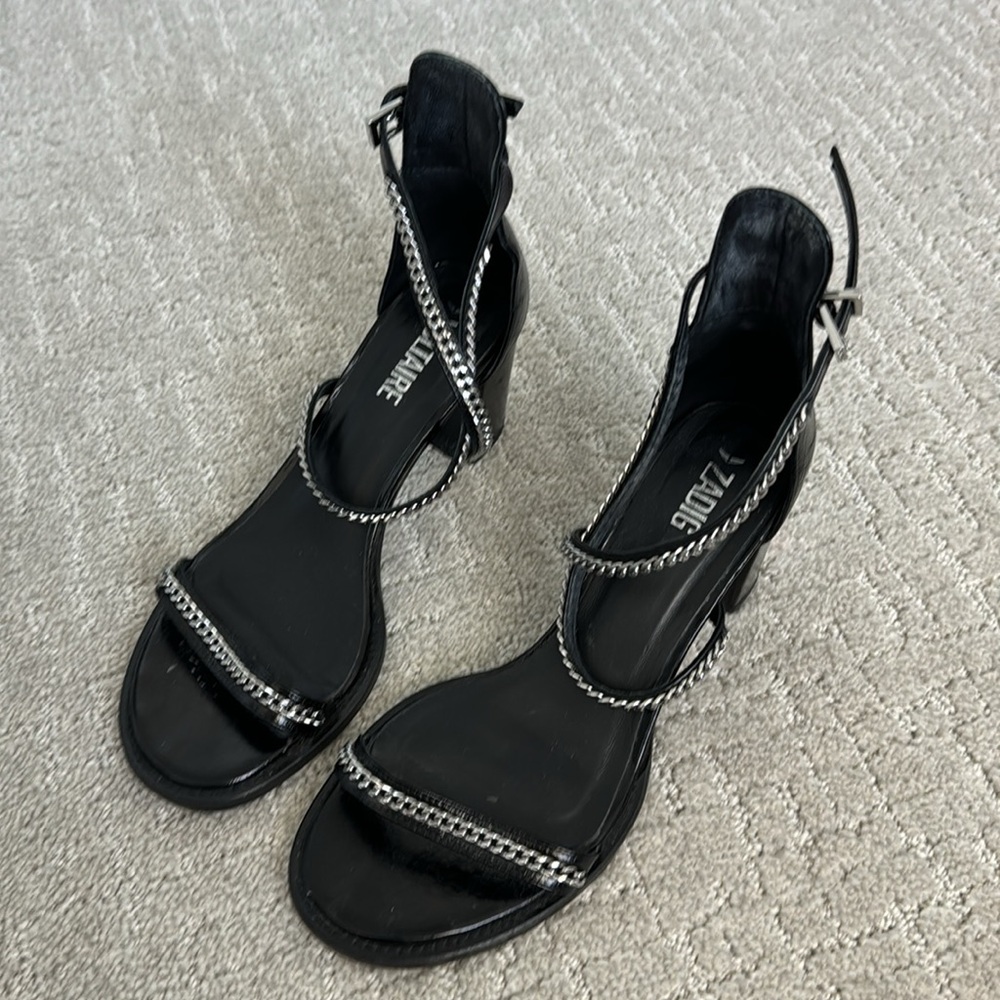 Zadig & Voltaire Black Sandals with Silver Accents